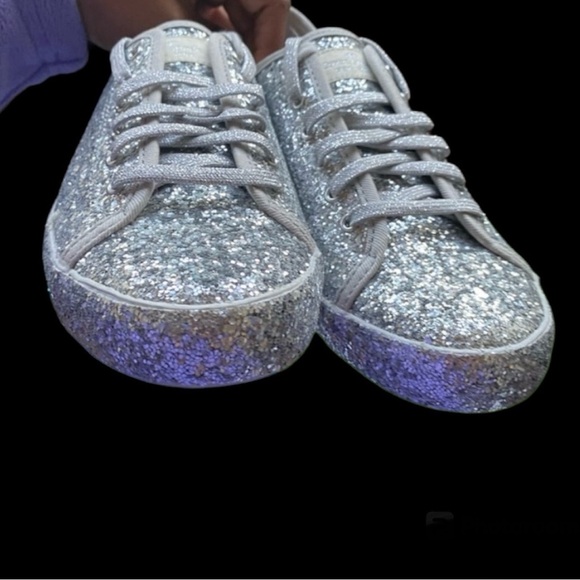 kate spade ♠️ Keds Silver Glitter Kicks - Picture 2 of 10